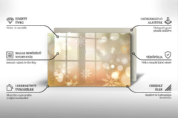 Tabla de cortar de vidrio Copos de nieve