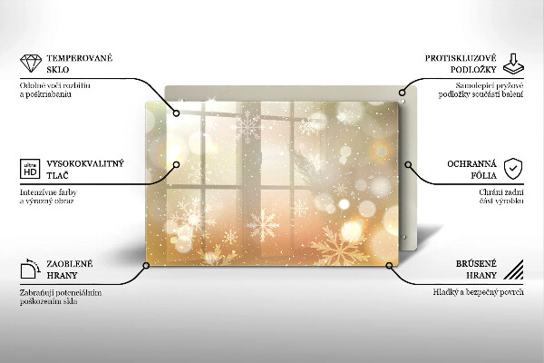 Tabla de cortar de vidrio Copos de nieve