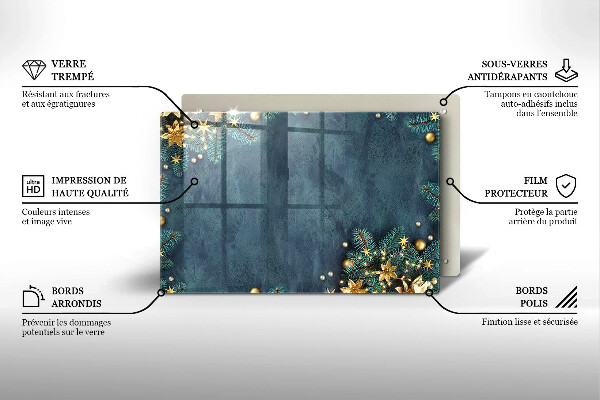 Tabla de cortar de vidrio Decoraciones de navidad