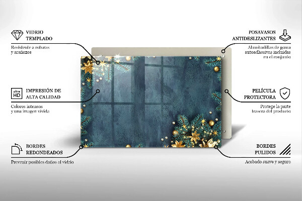 Tabla de cortar de vidrio Decoraciones de navidad