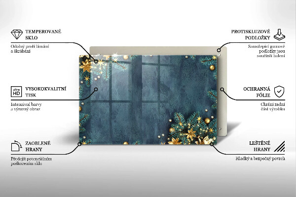 Tabla de cortar de vidrio Decoraciones de navidad