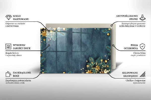 Tabla de cortar de vidrio Decoraciones de navidad