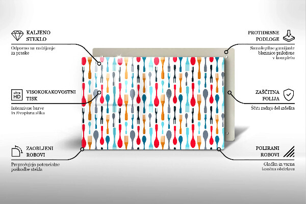 Tabla de cortar de vidrio Ilustración de cuchara