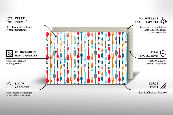 Tabla de cortar de vidrio Ilustración de cuchara