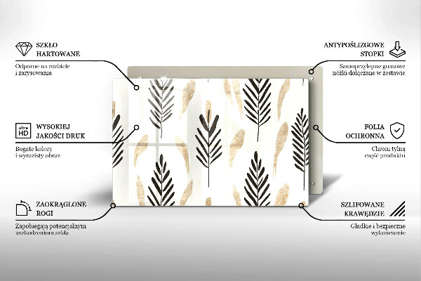 Tabla de cortar de vidrio Plantas bohemias