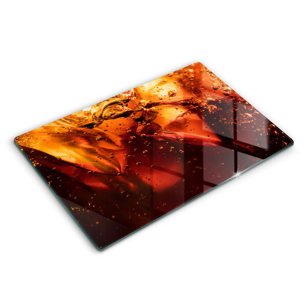 Tabla de cortar de vidrio Bebida de cola con hielo