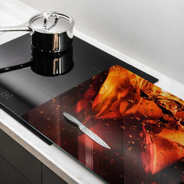 Tabla de cortar de vidrio Bebida de cola con hielo