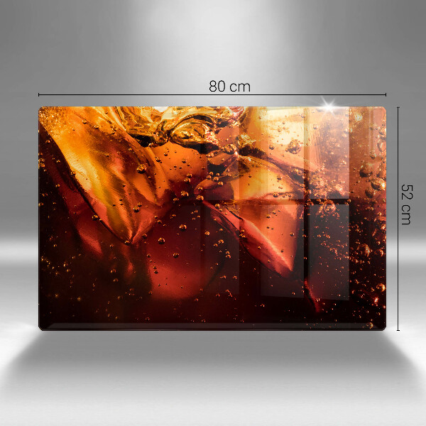 Tabla de cortar de vidrio Bebida de cola con hielo