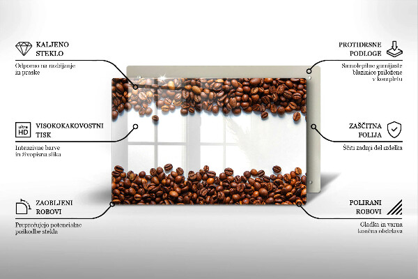 Tabla de cortar de vidrio Granos de café