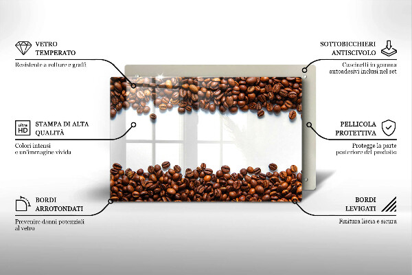 Tabla de cortar de vidrio Granos de café