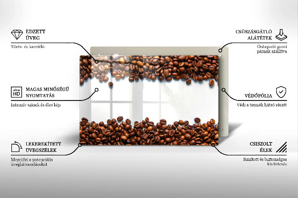Tabla de cortar de vidrio Granos de café