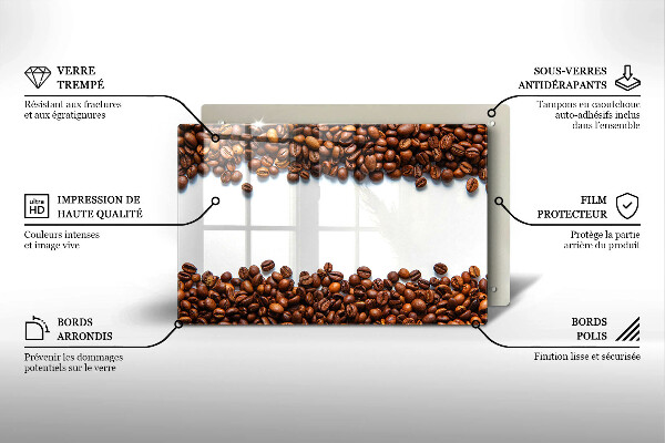 Tabla de cortar de vidrio Granos de café