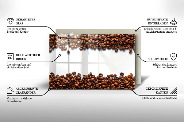 Tabla de cortar de vidrio Granos de café