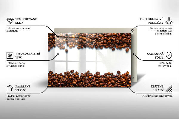 Tabla de cortar de vidrio Granos de café