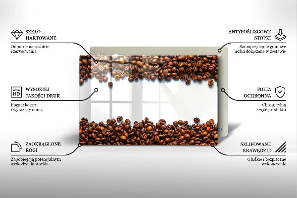 Tabla de cortar de vidrio Granos de café