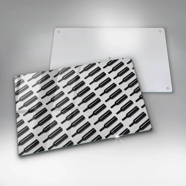 Tabla de cortar de vidrio Botellas de vino negro