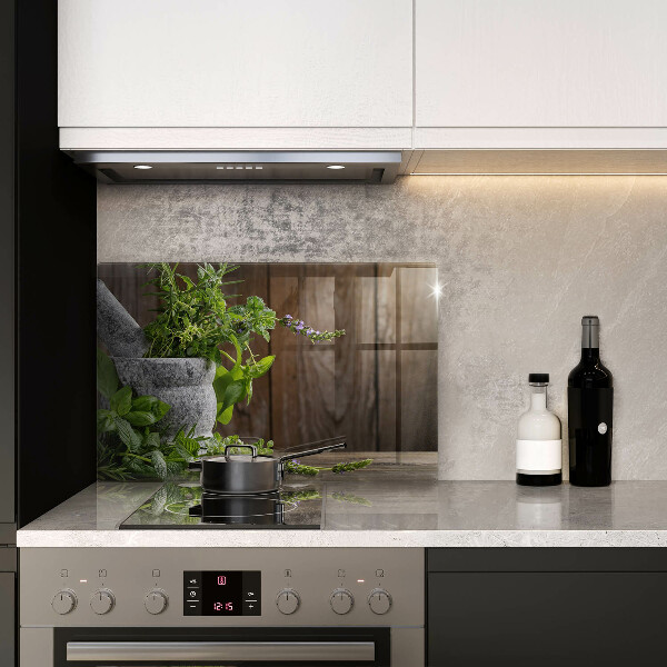 Tabla de cortar de vidrio Hierbas verdes