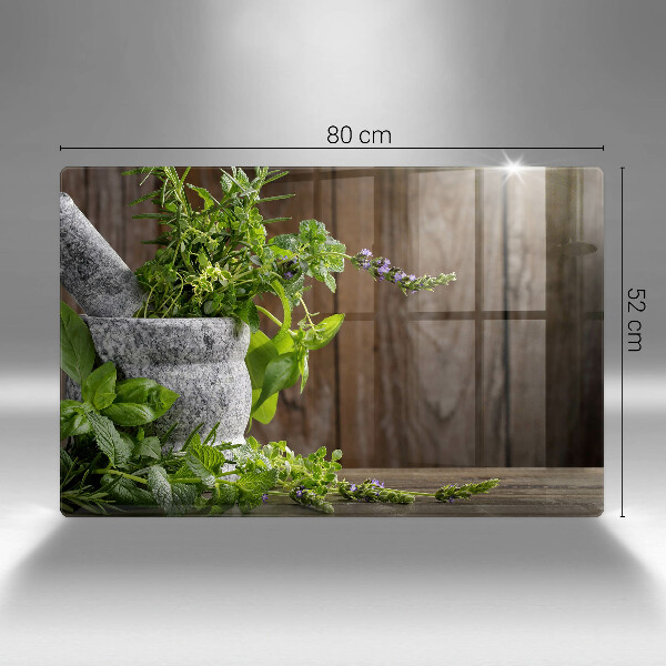 Tabla de cortar de vidrio Hierbas verdes