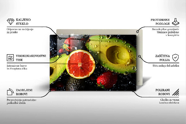 Tabla de cortar de vidrio Frutas y vegetales