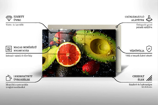Tabla de cortar de vidrio Frutas y vegetales