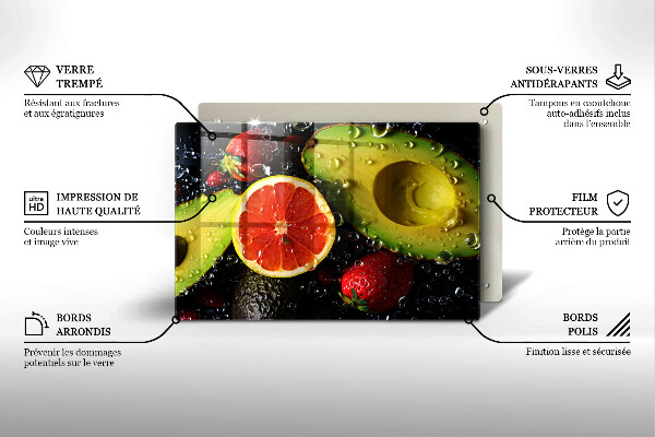 Tabla de cortar de vidrio Frutas y vegetales