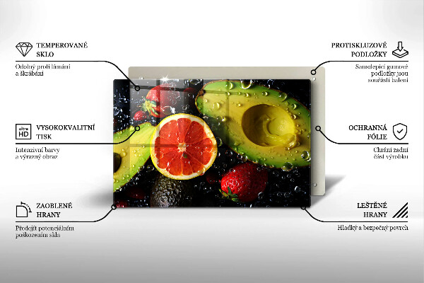 Tabla de cortar de vidrio Frutas y vegetales