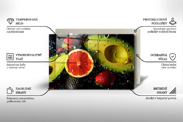Tabla de cortar de vidrio Frutas y vegetales