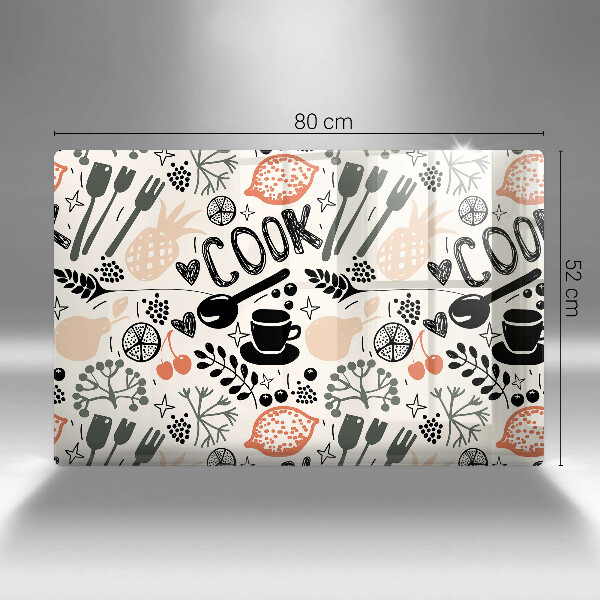 Tabla de cortar de vidrio Motivo de cocina de dibujos animados