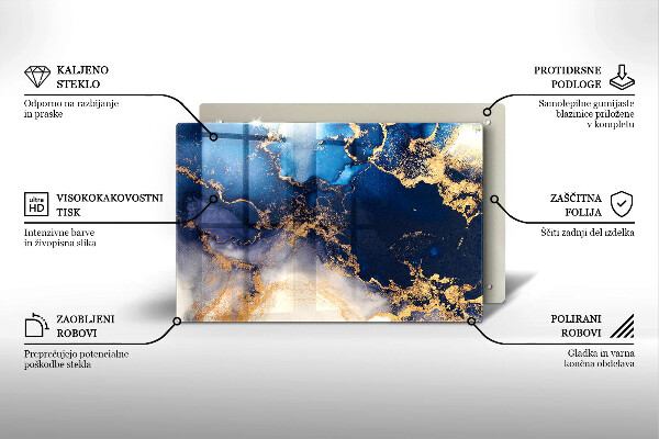 Tabla de cortar de vidrio Abstracción de mármol