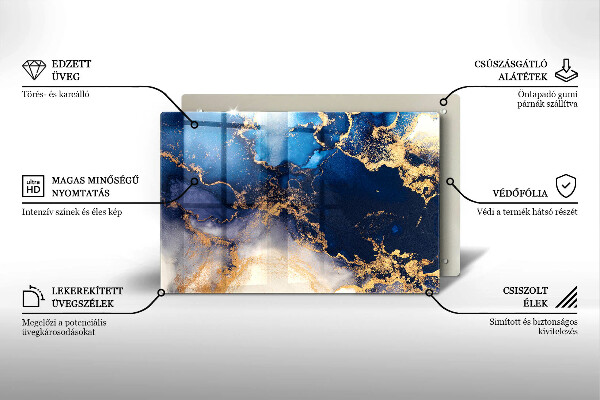 Tabla de cortar de vidrio Abstracción de mármol