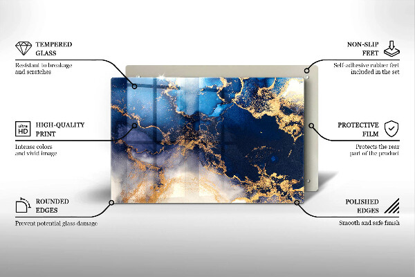 Tabla de cortar de vidrio Abstracción de mármol