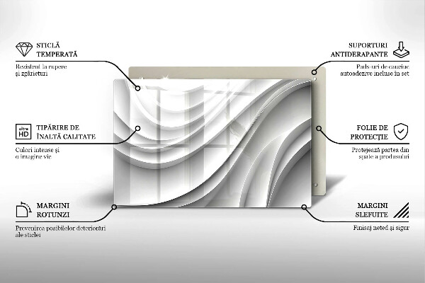 Tabla de cortar de vidrio Líneas geométricas