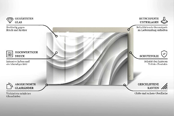 Tabla de cortar de vidrio Líneas geométricas