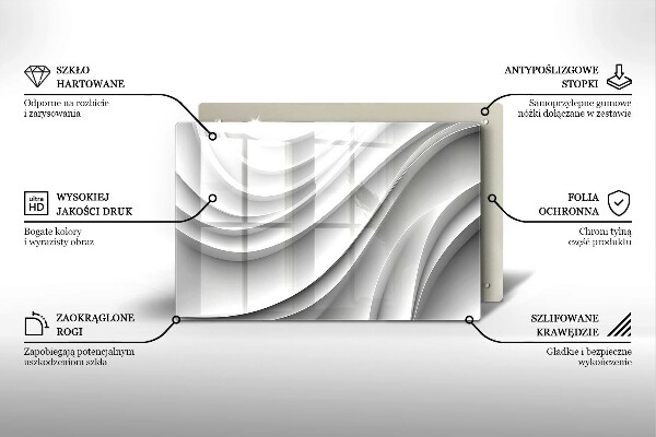 Tabla de cortar de vidrio Líneas geométricas