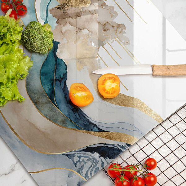 Tabla de cortar de vidrio Mármol colorido