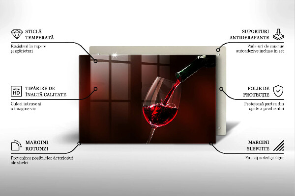 Tabla de cortar de vidrio Una copa de vino