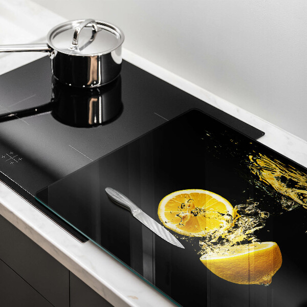 Tabla de cortar de vidrio Fruta jugosa de limón