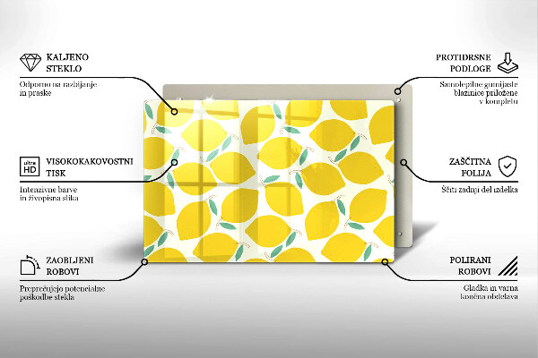 Tabla de cortar de vidrio Limones de dibujos animados