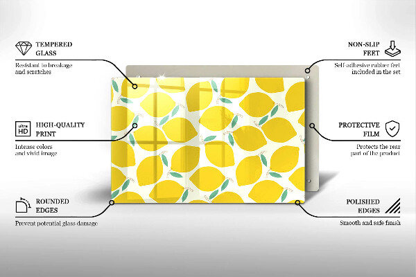 Tabla de cortar de vidrio Limones de dibujos animados
