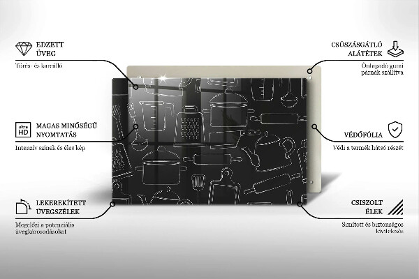 Tabla de cortar de vidrio Accesorios de cocina de dibujos animados