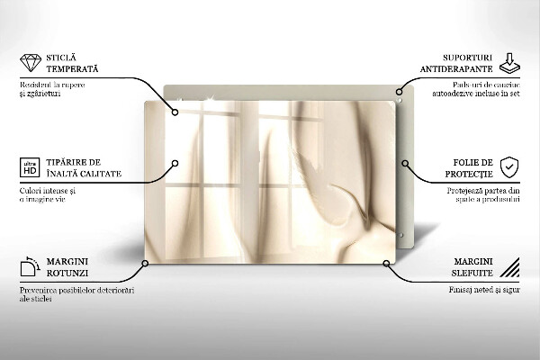 Tabla de cortar de vidrio Helado cremoso