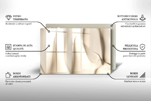 Tabla de cortar de vidrio Helado cremoso