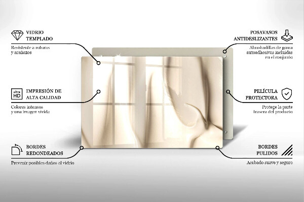 Tabla de cortar de vidrio Helado cremoso