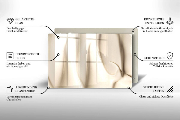 Tabla de cortar de vidrio Helado cremoso