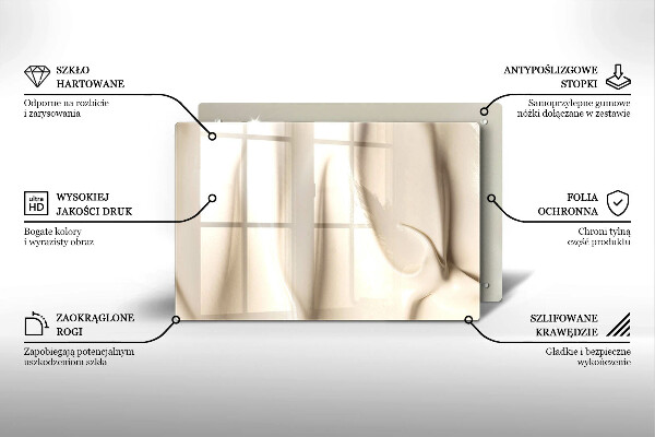 Tabla de cortar de vidrio Helado cremoso