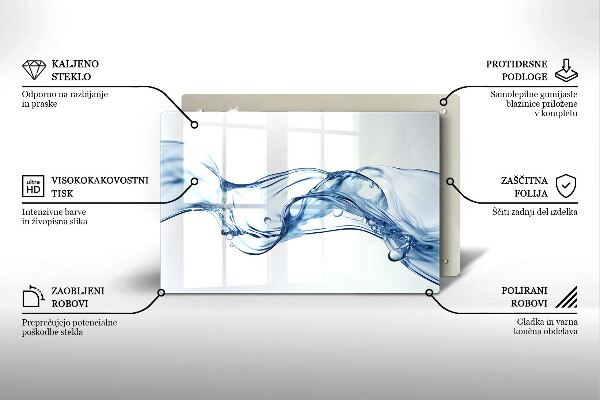 Tabla de cortar de vidrio Agua cristalina