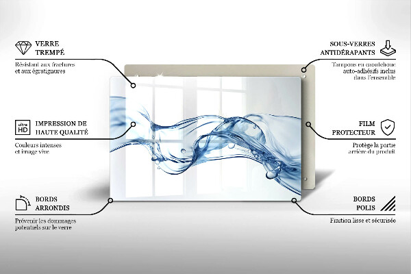 Tabla de cortar de vidrio Agua cristalina