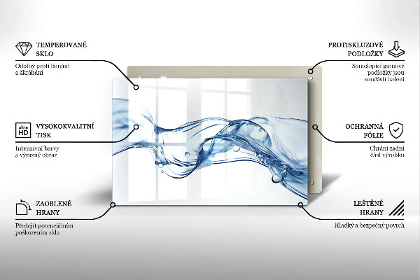 Tabla de cortar de vidrio Agua cristalina