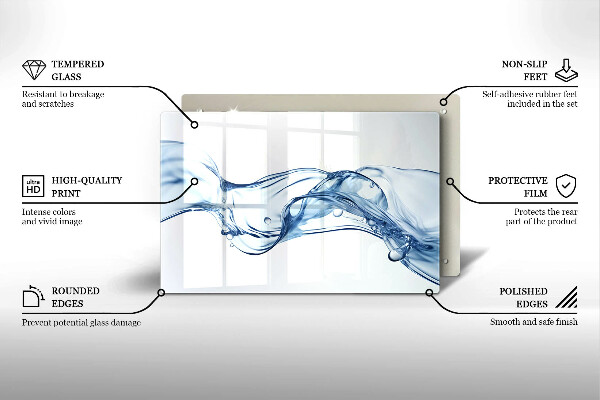 Tabla de cortar de vidrio Agua cristalina