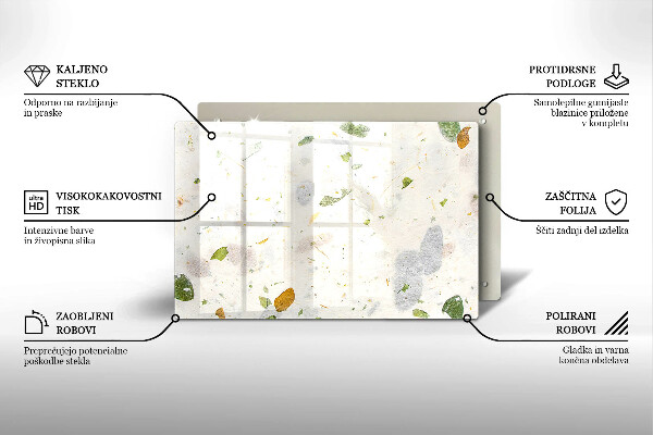 Tabla de cortar de vidrio Hojas cayendo